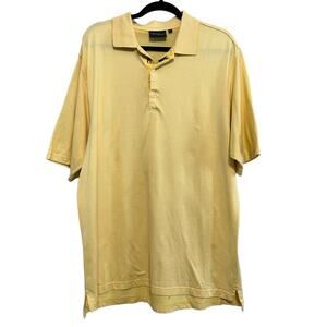 Bobby Jones Yellow Check Golfer Placket Golf Polo Shirt L